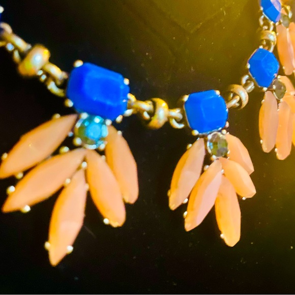 Bundle/lot of 2 J. Crew statement necklaces feather spikes colorful maximalist - Picture 6 of 7